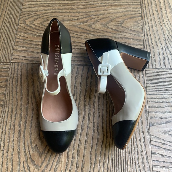 NEW ModCloth Colorblock Contessa Ankle Strap Heel Chelsea Crew OZZY - Picture 4 of 9